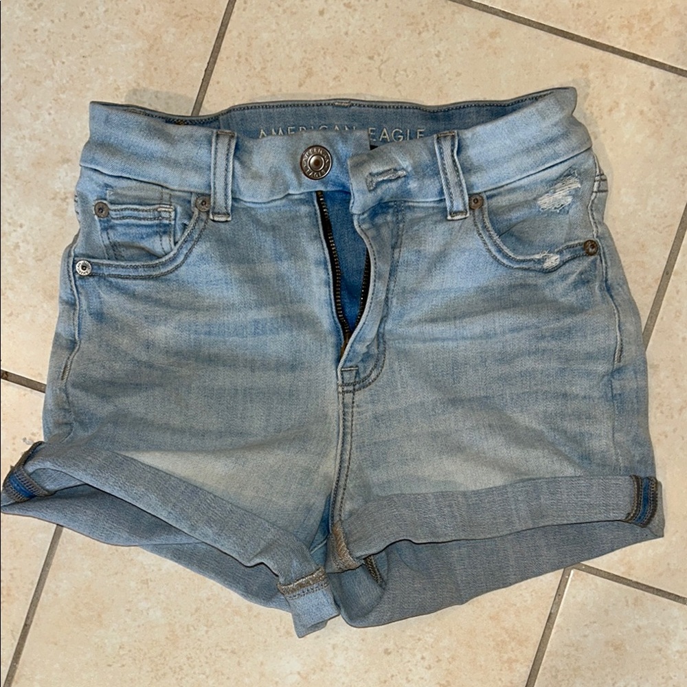 American Eagle Outfitters Blue Jean Shorts Cuffed Hem